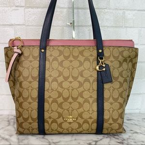 Coach Brown and Pink Tote Bag